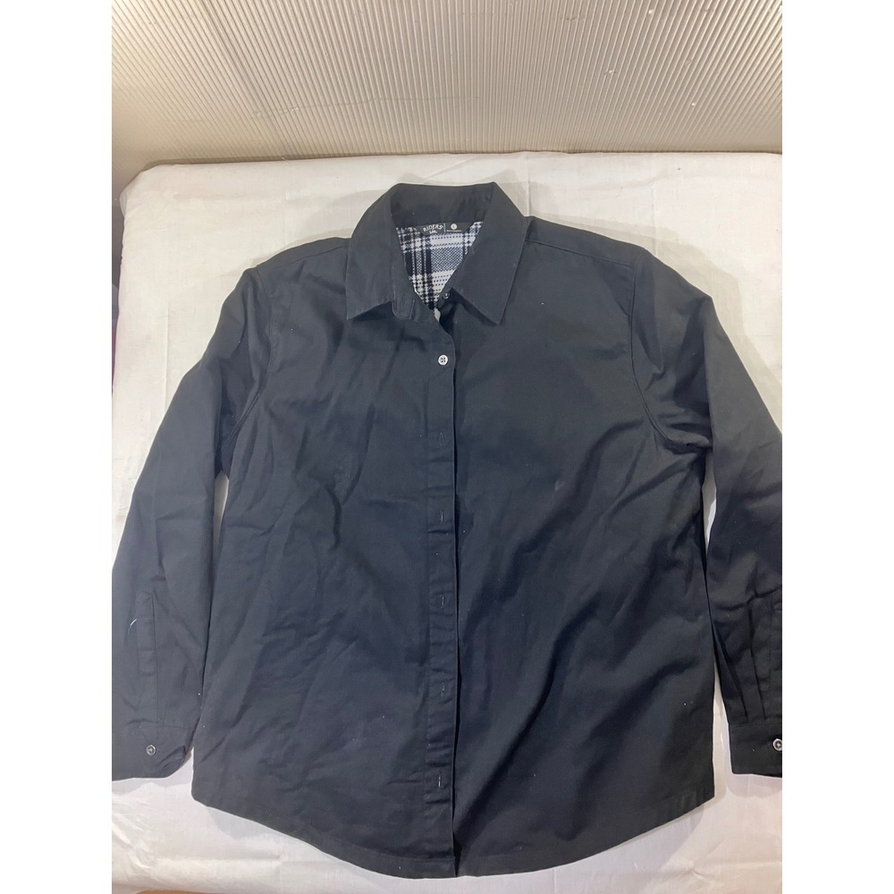 Riders by Lee Mens L Black Barn Chore Coat Jacket Plaid Lined Cotton Blend